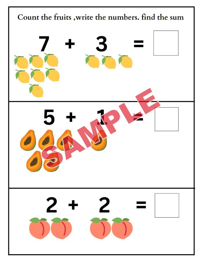 ภาพตัวอย่าง 1 ของ แบบฝึกหัดตัวเลขชุดที่1